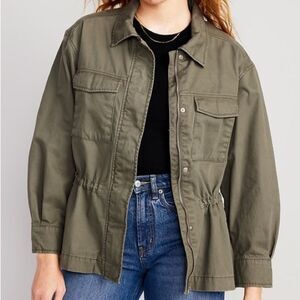 NWT Old Navy Scout Utility Chore Field Jacket in Stone Wall Olive Green Size XL